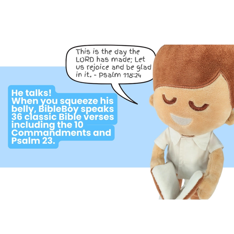 Talking Jesus Doll Bibleboy - Speaks 36 Bible Verses