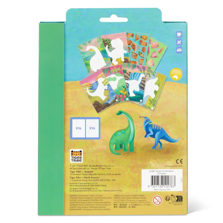 Tiger Tribe Sticker By Numbers - Dinosaurs