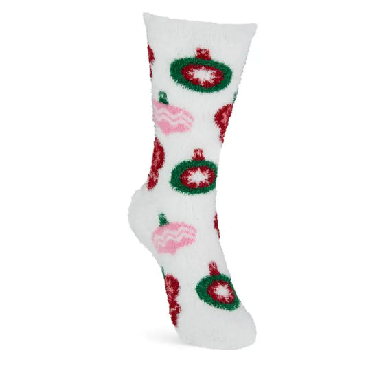 Amanda Blu Christmas Winter Fuzzy Socks | Holiday Soft & Cozy Socks-Ornaments