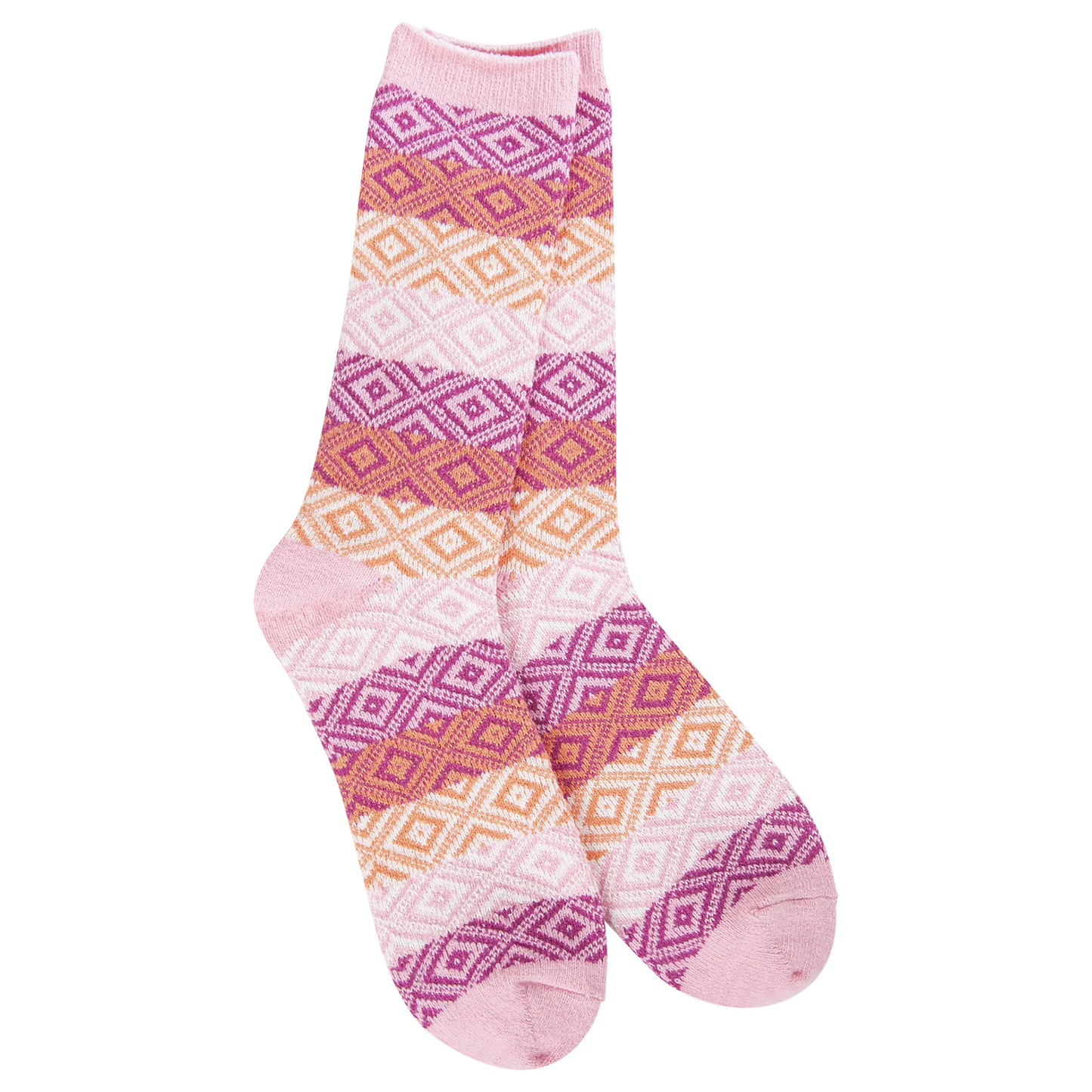 World's Softest Socks Weekend Gem Crew-Pink Multi