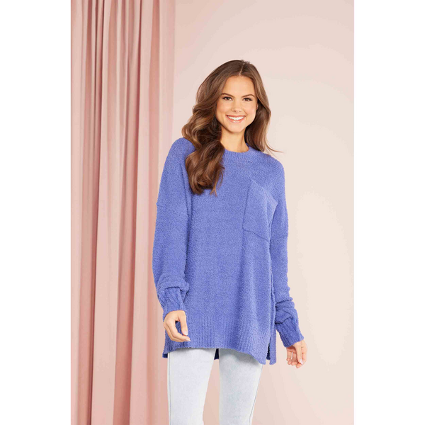 MUD PIE ROME CHENILLE SWEATER-BLUE