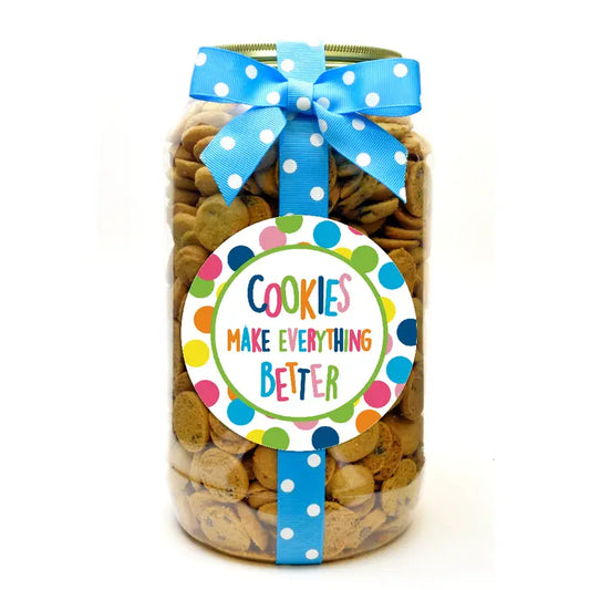 Oh, Sugar! Cookie Jar - Happy Dot Cookies Make Better - Gallon-Chocolate Chip