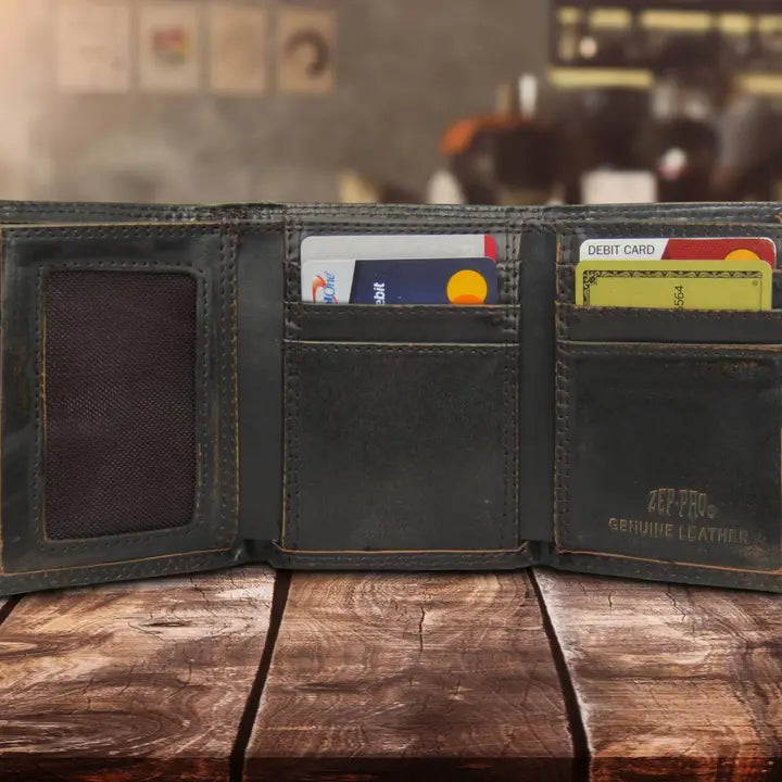 Zep-Pro Shotshell Burnished Leather Trifold Wallet