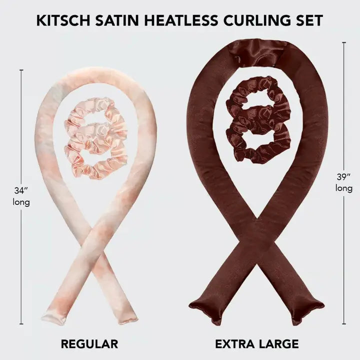 Kitsch Xl Satin Heatless Curling Set - Chocolate