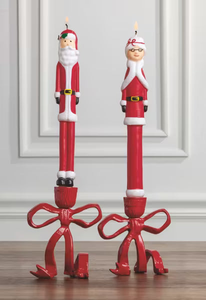 MUD PIE MR. AND MRS. CLAUS TAPER SET