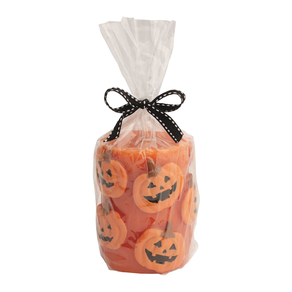 MUD PIE ORANGE PUMPKIN PILLAR CANDLE