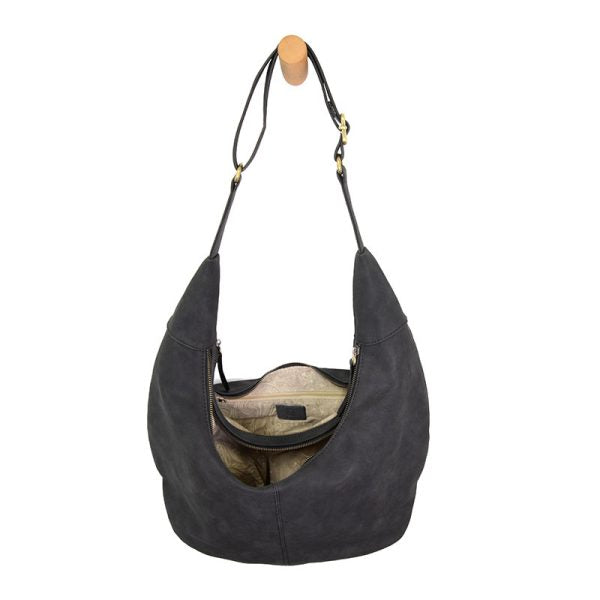 Joy Susan Rochelle Faux Suede Large Crescent Hobo Bag