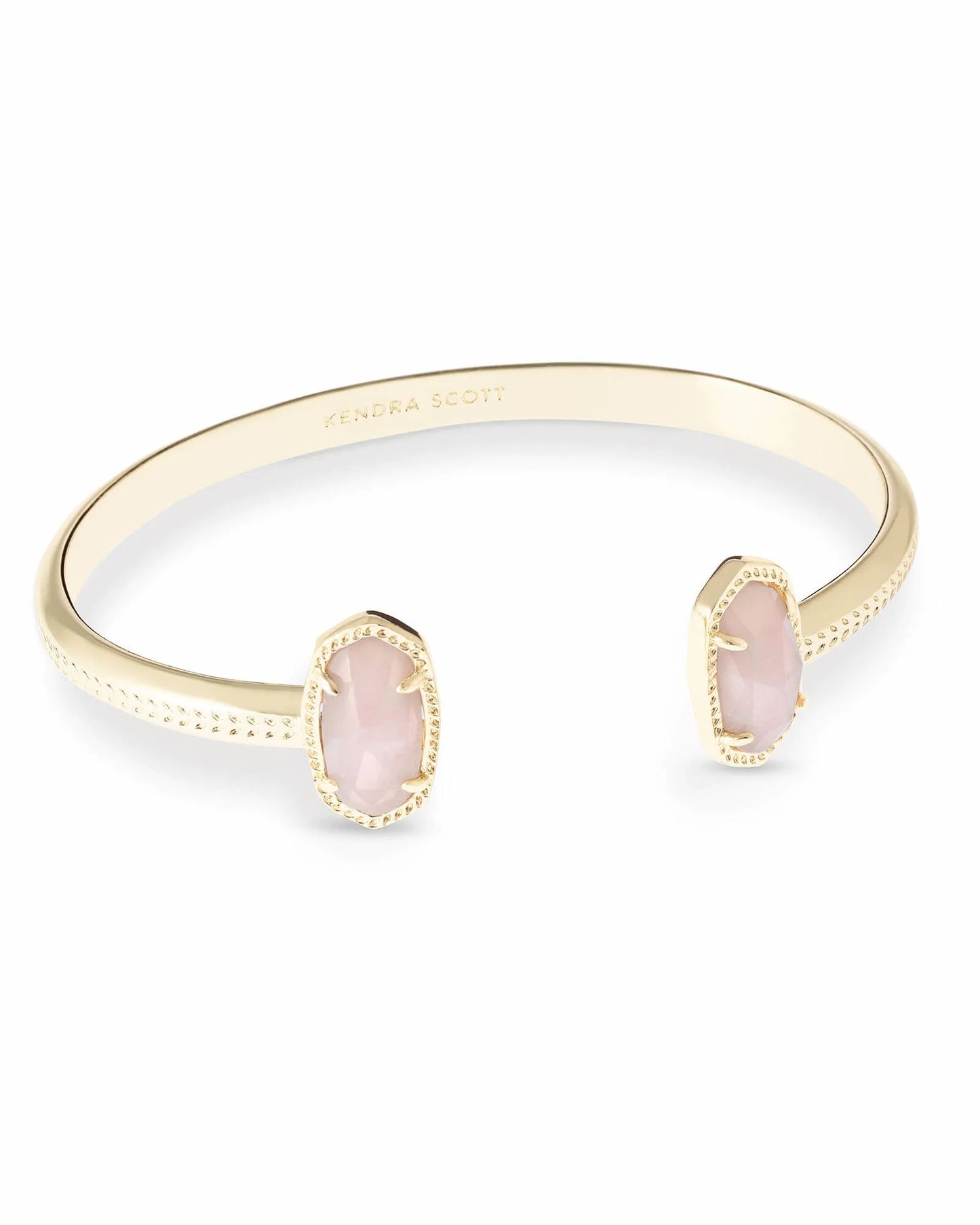 Kendra Scott Elton Gold Cuff Bracelet in Rose Quartz