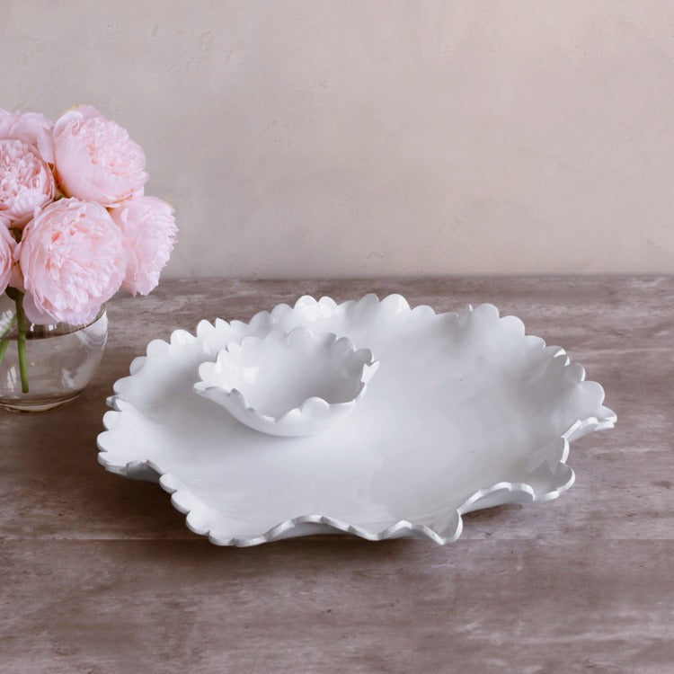 BEATRIZ BALL VIDA Colette Round Platter with Mini Dip Bowl (White)-3320