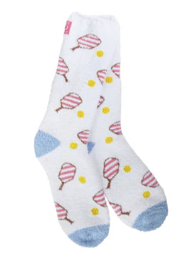 World's Softest Socks Cozy Crew Sock Pickleball Pink