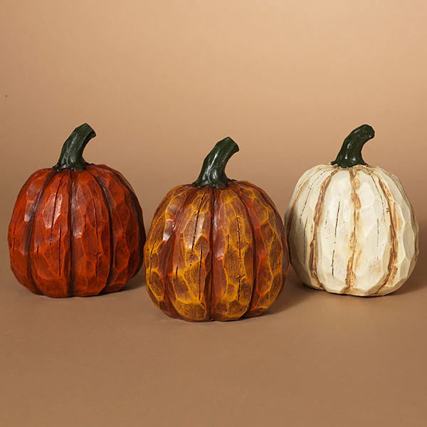 Gerson 6.5"H Resin Wood Look Pumpkin