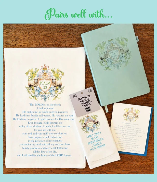 Standing on the WORD Mint Journal Sheep Crest with Verse: Psalm 23 Lord is my shepherd