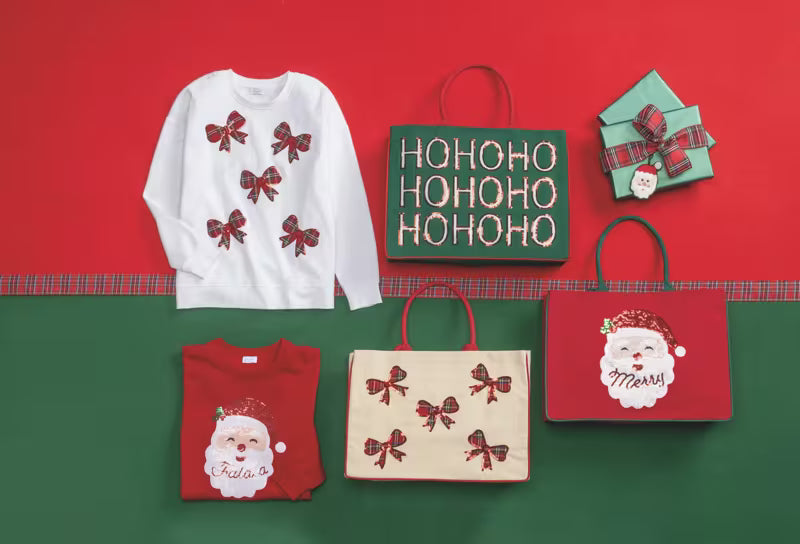 MUD PIE MERRY SANTA SPARKLE TOTE