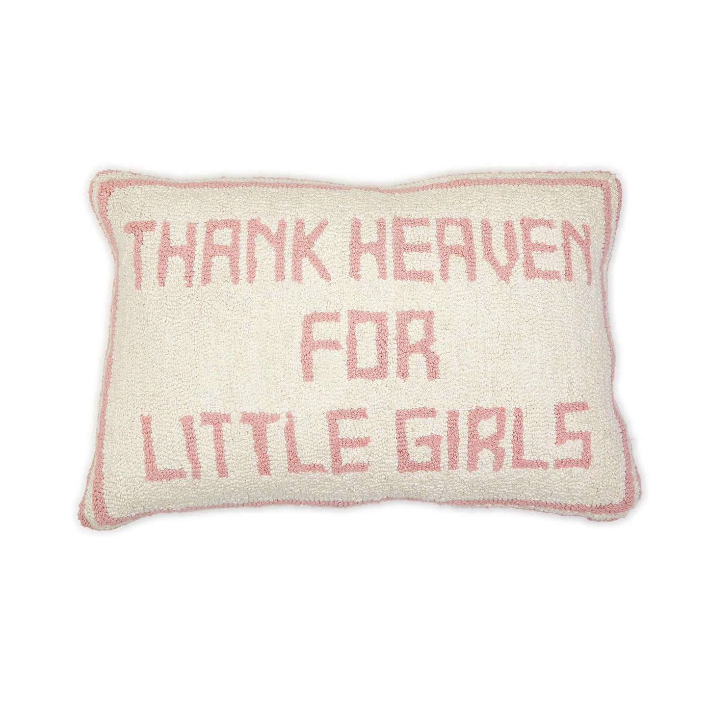 TWO'S COMPANY THANK HEAVEN PUNCH EMBROIDERY DECORATIVE THROW PILLOW-GIRLS/PINK