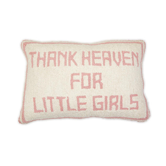 TWO'S COMPANY THANK HEAVEN PUNCH EMBROIDERY DECORATIVE THROW PILLOW-GIRLS/PINK