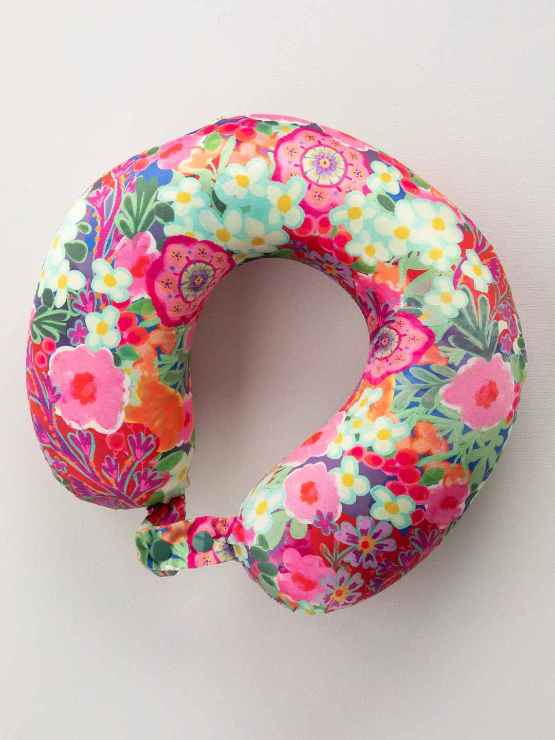 Natural Life Travel Neck Pillow-Pink Painted Garden