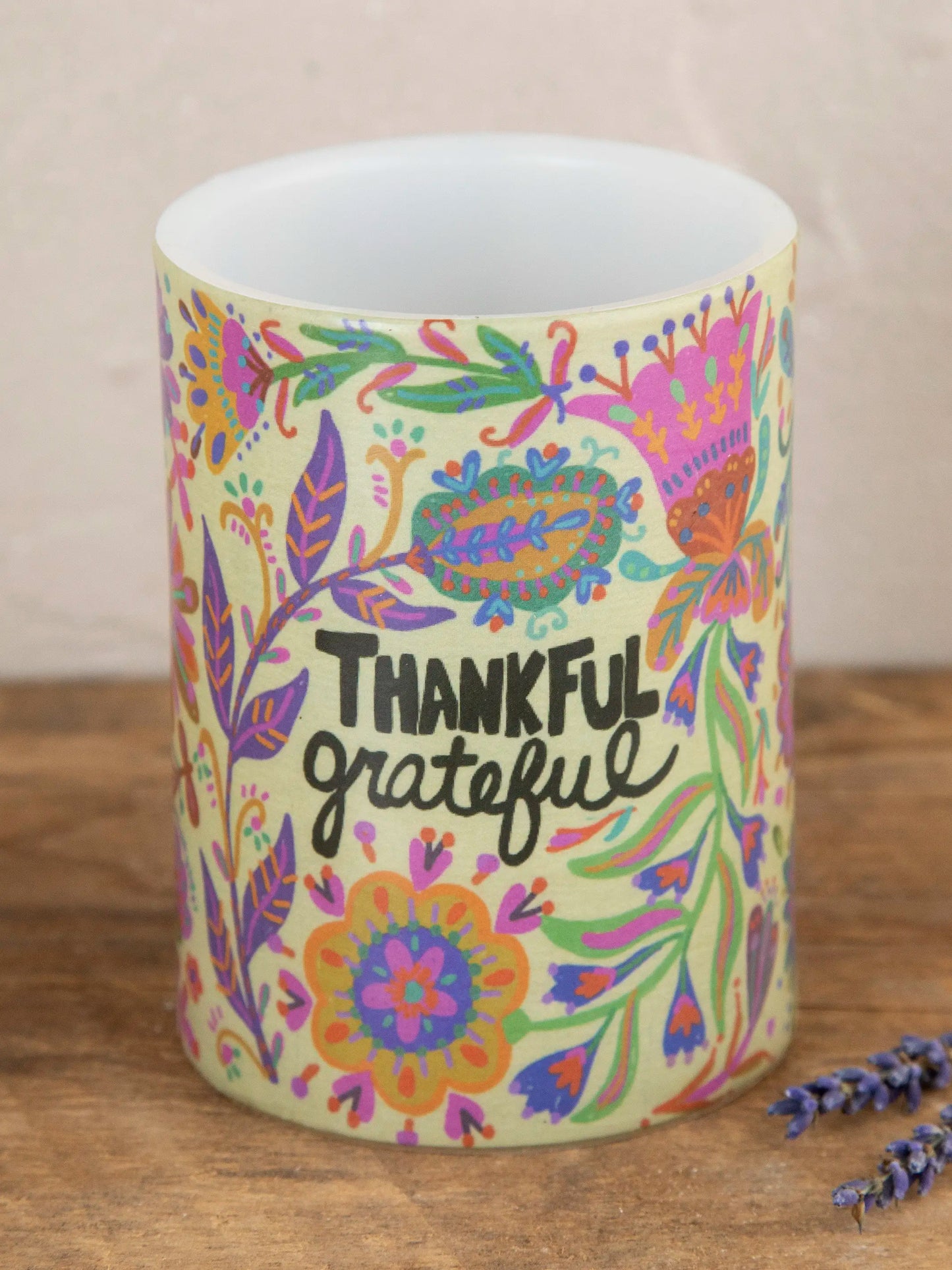 Natural Life Flameless Candle-Thankful Grateful