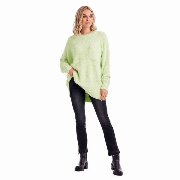 MUD PIE ROME CHENILLE SWEATER-LIME