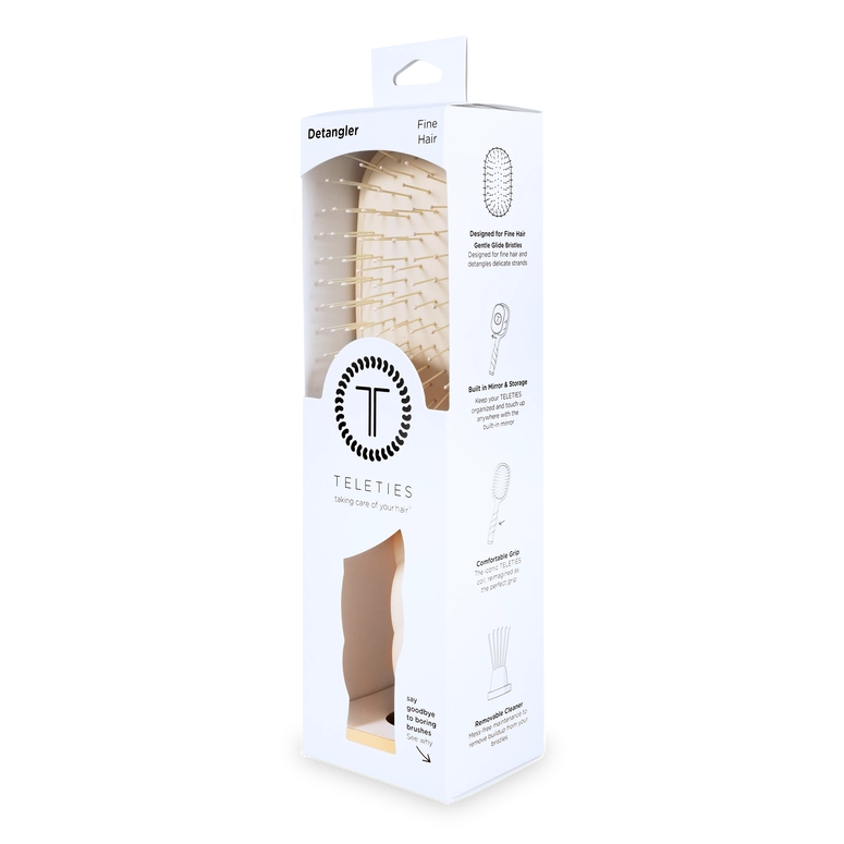 Teleties Detangler Hair Brush For Fine Hair - Tan