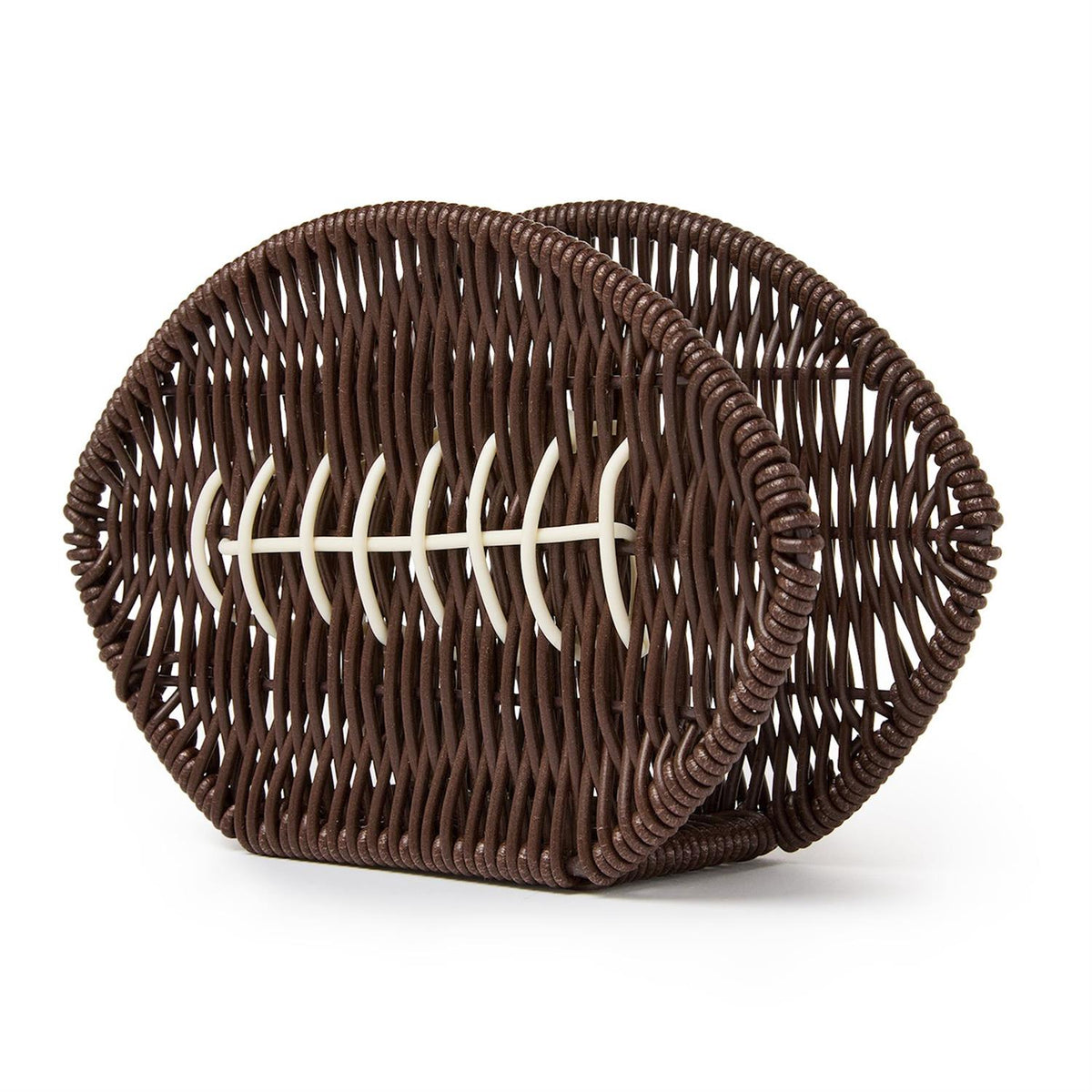 Two's Company Game Day Football Napkin Holder - Faux Wicker