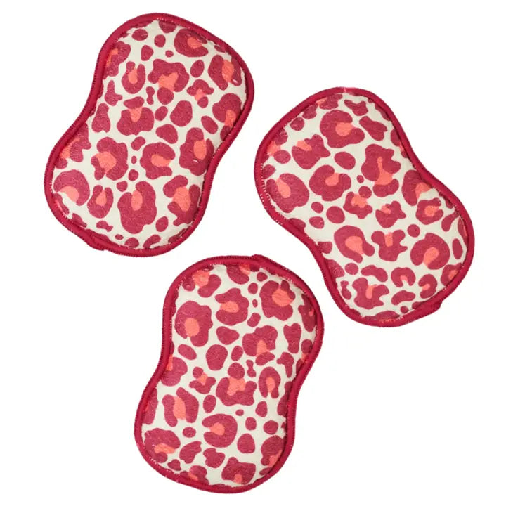 Once Again Home Co. Re:Usable Sponges (Set of 3) - Red Leopard