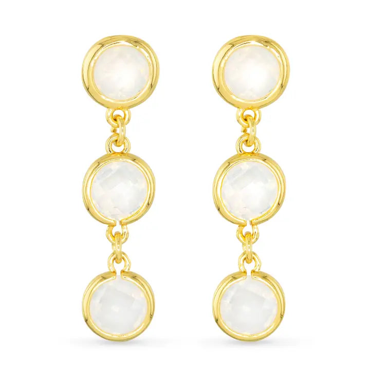 Amanda Blu Faceted Cz Earrings | Ice Blu Collection-Milky White