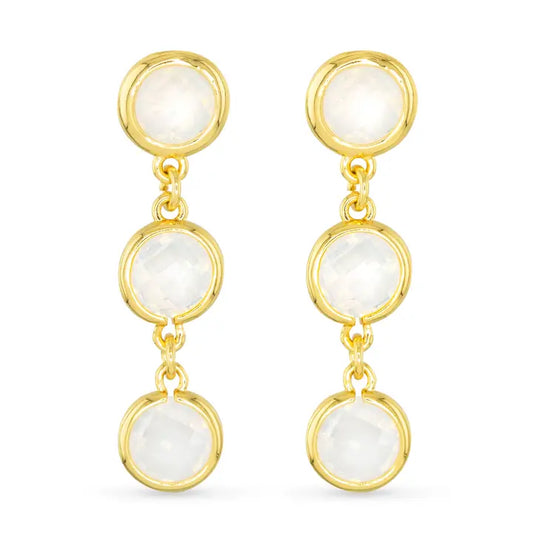 Amanda Blu Faceted Cz Earrings | Ice Blu Collection-Milky White