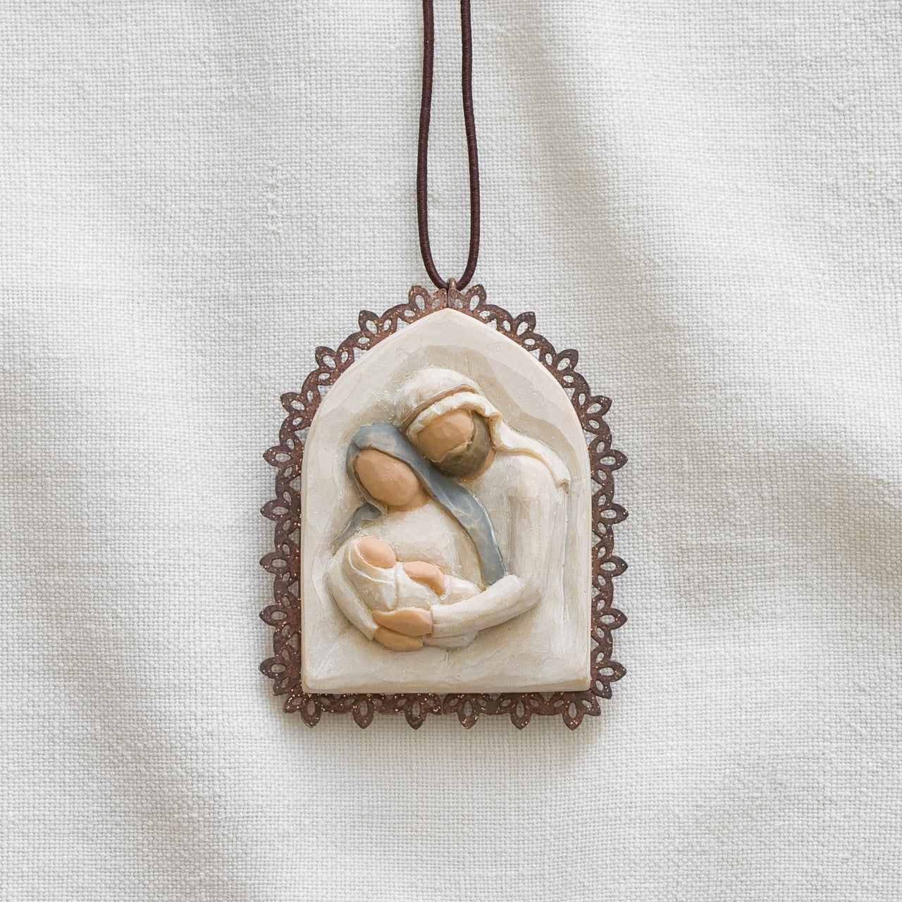 Willow Tree Holy Family Metal-Edged Ornament