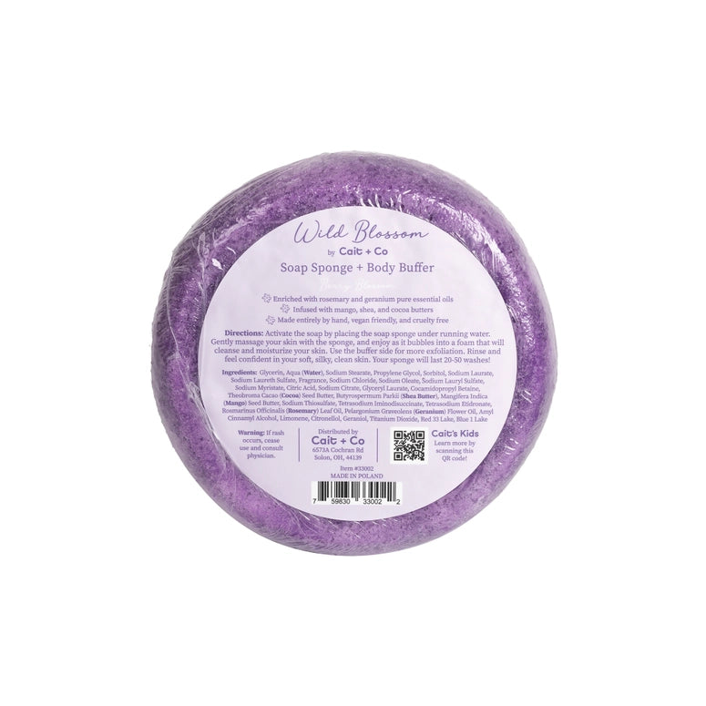 Cait + Co Wild Blossom Soap Infused Body Buffer-Berry Blossom