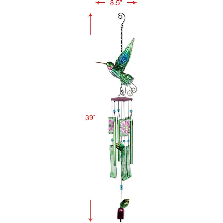 Sunset Vista Designs Hummingbird Metal & Glass Wind Chime