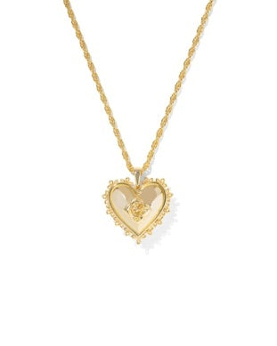 KENDRA SCOTT MALLORY ROSE LOCKET SHORT PENDANT NECKLACE GOLD
