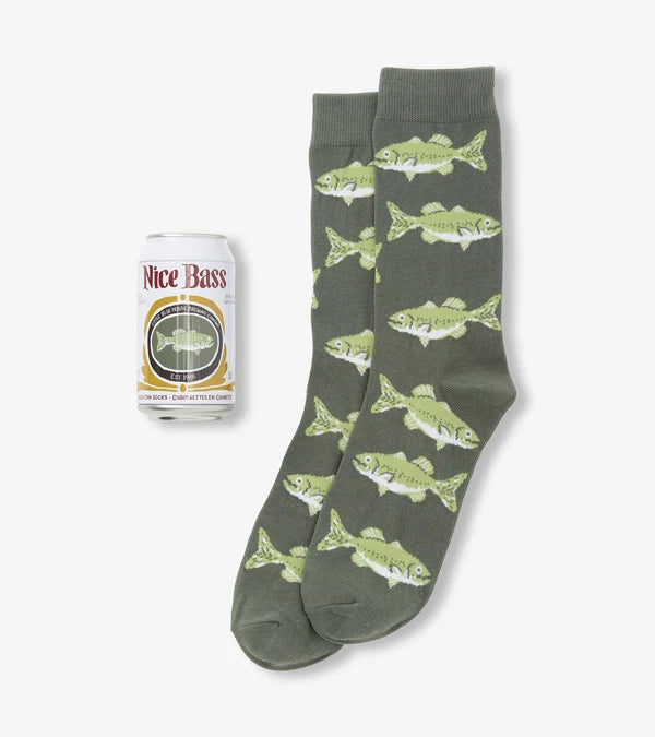 little BLUE HOUSE Nice Bass Men's Beer Can Socks