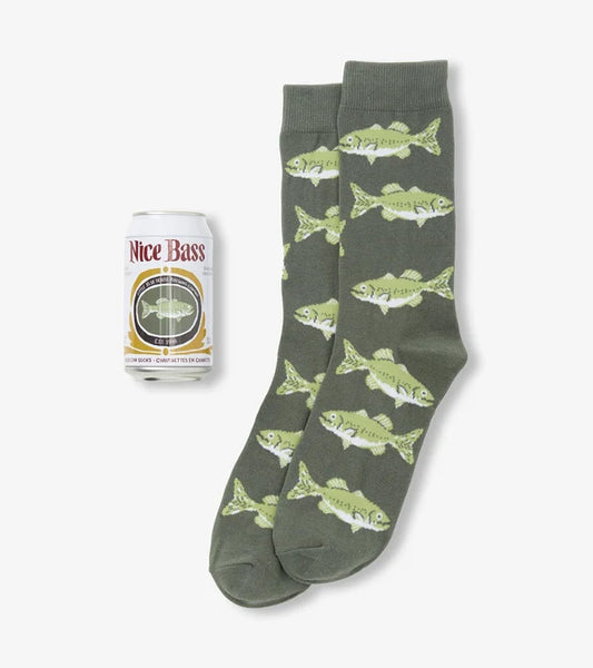 little BLUE HOUSE Nice Bass Men's Beer Can Socks
