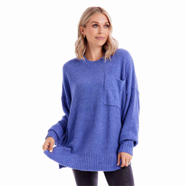 MUD PIE ROME CHENILLE SWEATER-BLUE