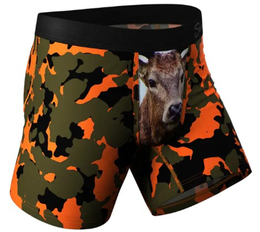 Shinesty The Bambi Bunchers Orange Camo Deer Ball Hammock Pouch Underwear