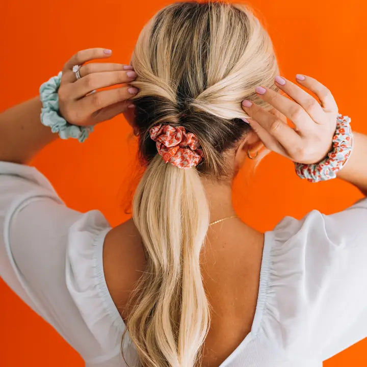Teleties Hair Scrunchie | Large | Calming Coral