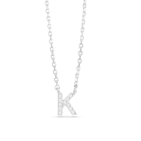 Amanda Blu Silver Cz Initial Necklace - K