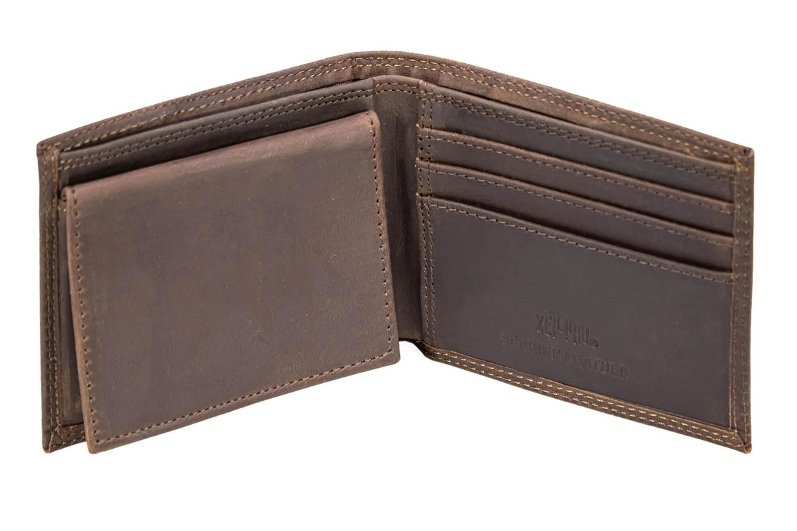Zep-Pro Mallard Men's Bifold Woven Patch Leather Wallet