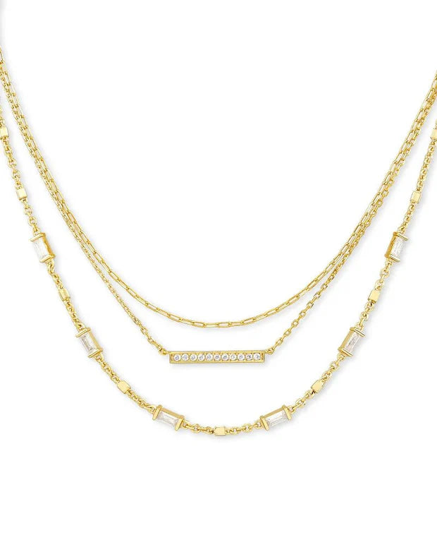 KENDRA SCOTT ADDISON MULTI STRAND NECKLACE GOLD METAL