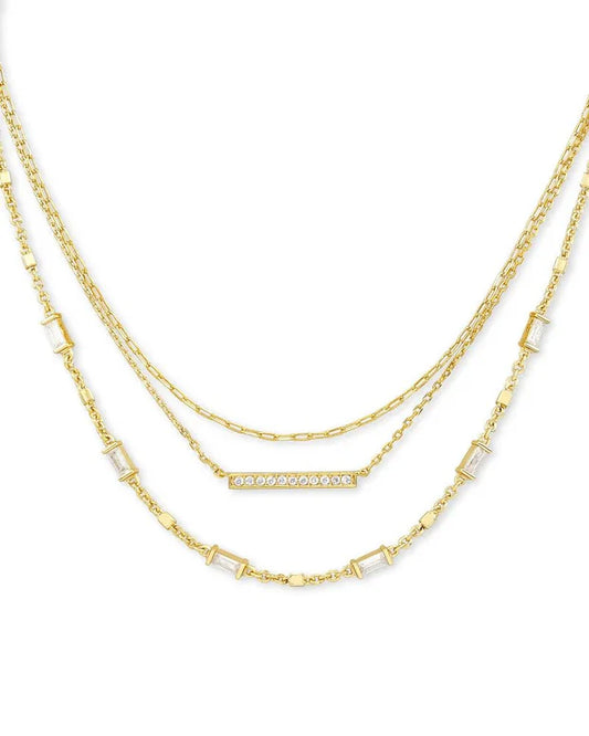 KENDRA SCOTT ADDISON MULTI STRAND NECKLACE GOLD METAL