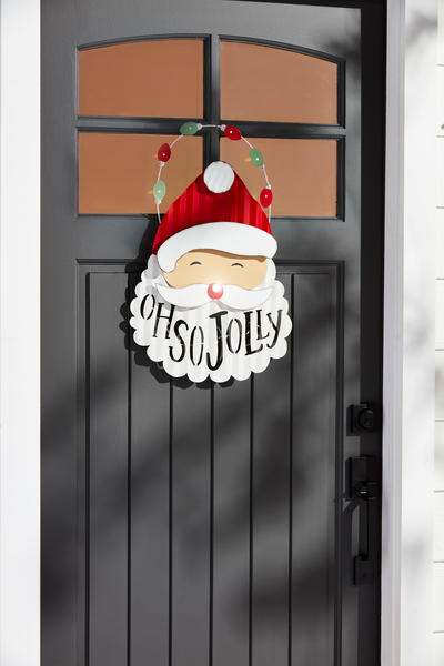 MUD PIE SANTA LIGHT-UP DOOR HANGER