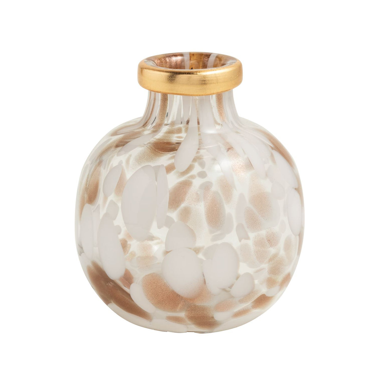 MUD PIE SMALL WHITE & GOLD TORTOISE VASE