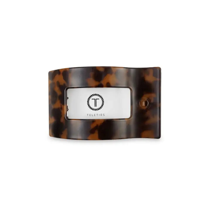 Teleties Flat Rectangle Hair Clip | Small | Tortoise