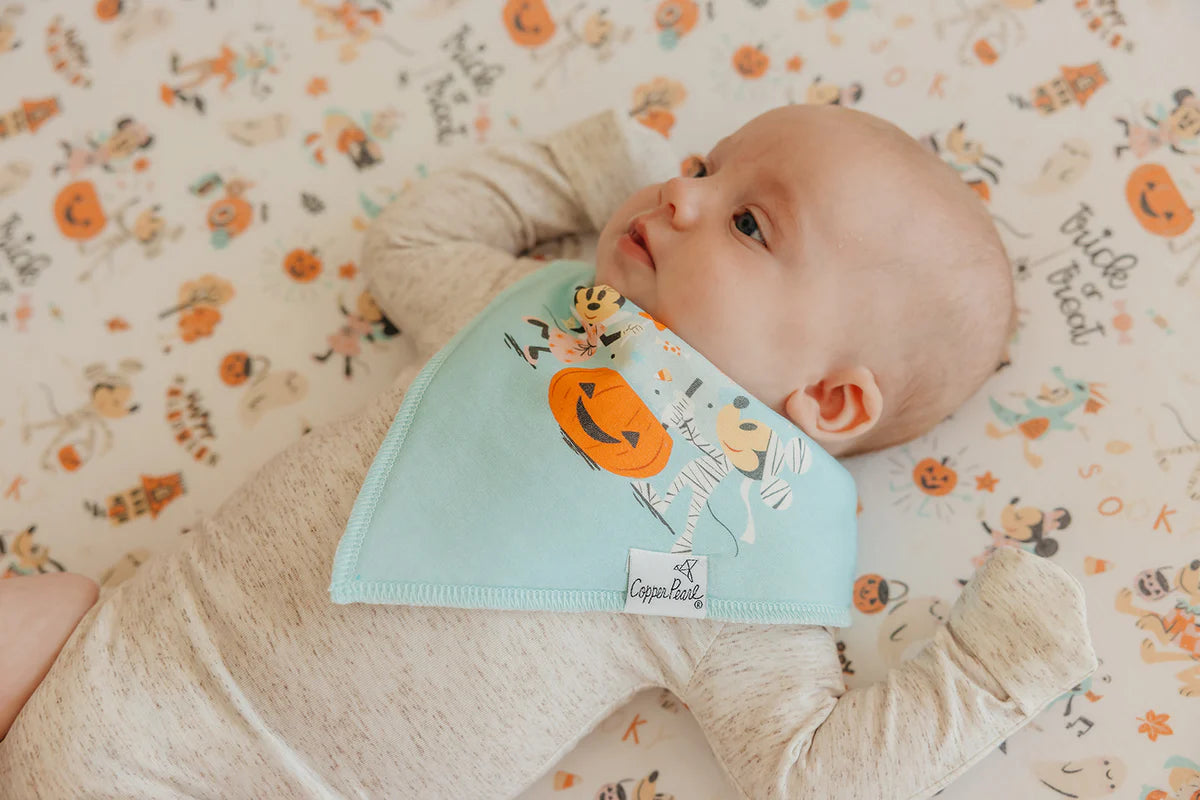 Copper Pearl Mickey Mouse's Boo Bash Baby Bandana Bibs