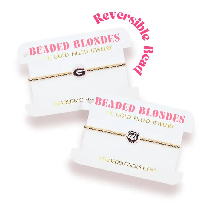 Beaded Blondes Georgia/Bulldogs Logo + Sprinkle Bracelet Stack