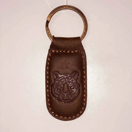 The Royal Standard Tiger Leather Embossed Keychain