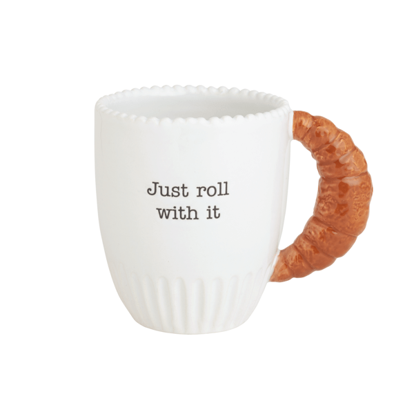MUD PIE CROISSANT HANDLE MUG