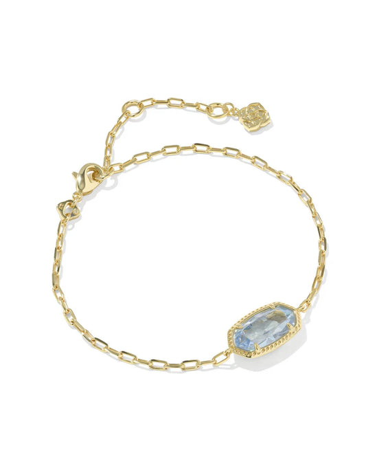 KENDRA SCOTT ELAINA LUXE CHAIN BRACELET GOLD LIGHT BLUE CZ