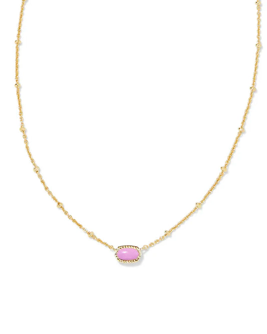 Kendra Scott Mini Elisa Gold Satellite Short Pendant Necklace in Fuchsia