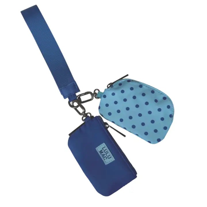 Lulu Mac- Blue/Navy Dots-Wrist Wallet